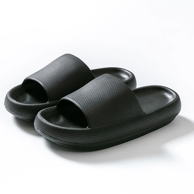 Schokabsorberende slippers (zwart) - Zacht en fijn - Prijs € 29,95 -  Devoetenshop.nl