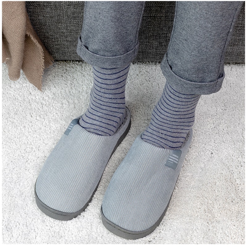Warme pantoffels (grijs)