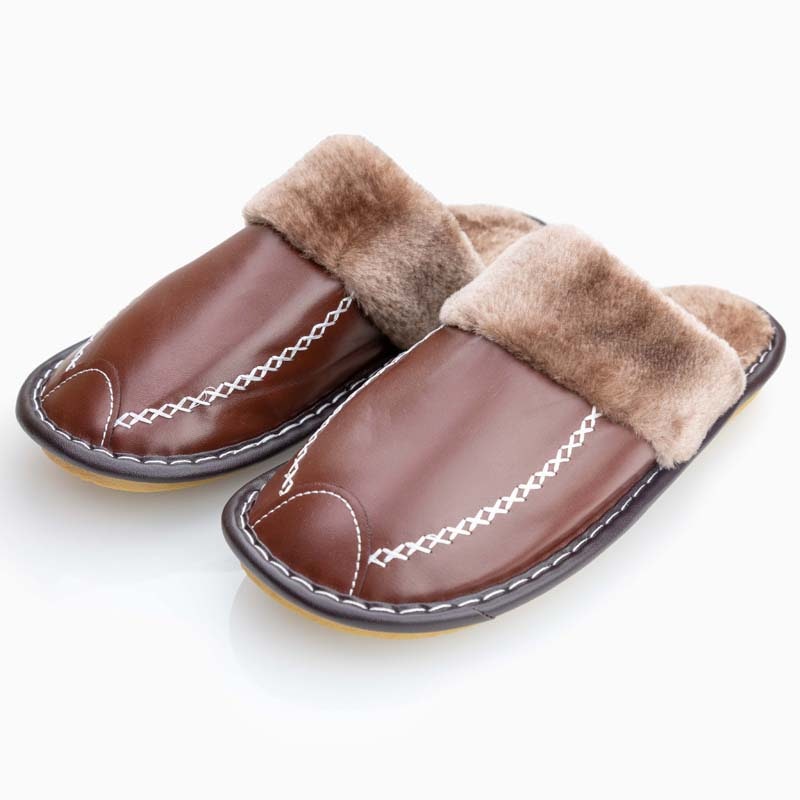 Warme pantoffels (bruin)