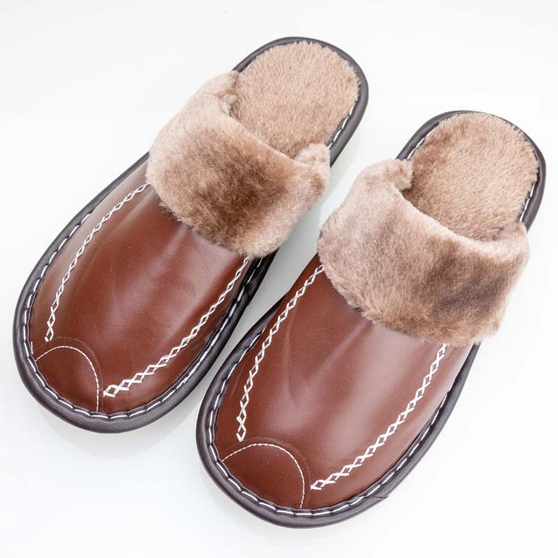 Warme pantoffels (bruin)