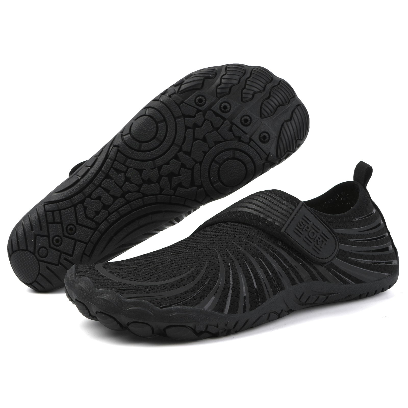 Barfotaskor velcro (Svart)