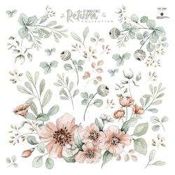 Dekornik, wallstickers, meadow flowers pastel