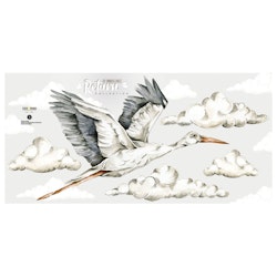 Dekornik, wallsticker Spring stork
