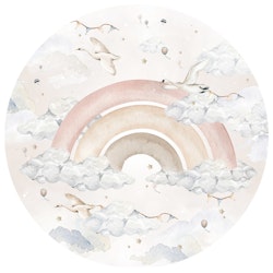 Dekornik, pink rainbow in a circle, wallstickers til børneværelser