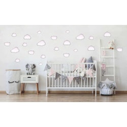 Babylove, lyserøde skyer wallstickers 22 st.