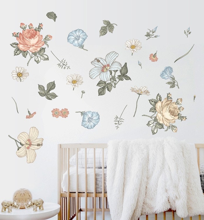 Babylove, Wall Sticker eng blomster