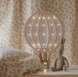 Little Lights Lampe til børneværelset, Lyserød varmluftballon