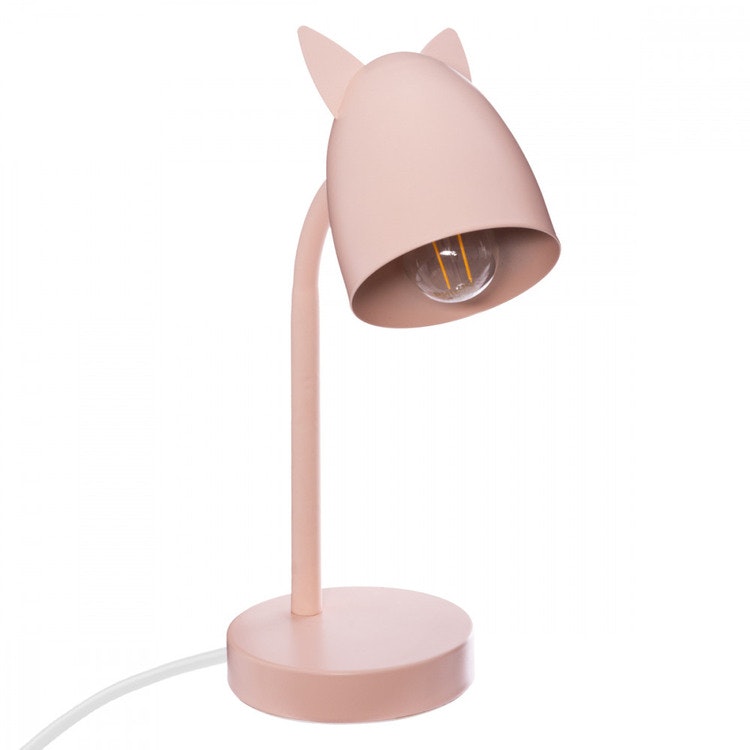 Bordlampe med ører til børneværelset, lyserød