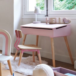 Skrivebord med opbevaring, lyserød