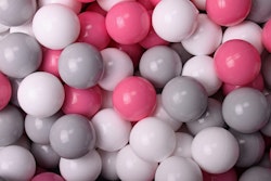 Meow, Lyserød bygbar legeplads med boldbassin i fløjl, 200 bolde