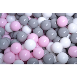 Meow, lysegrå boldbassin med 300 bolde (grå, hvid, lyserød)