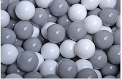 Meow, lysegrå boldbassin med 300 bolde (grå, hvid)