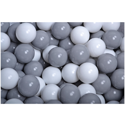 Meow, lysegrå boldbassin med 300 bolde (grå, hvid)