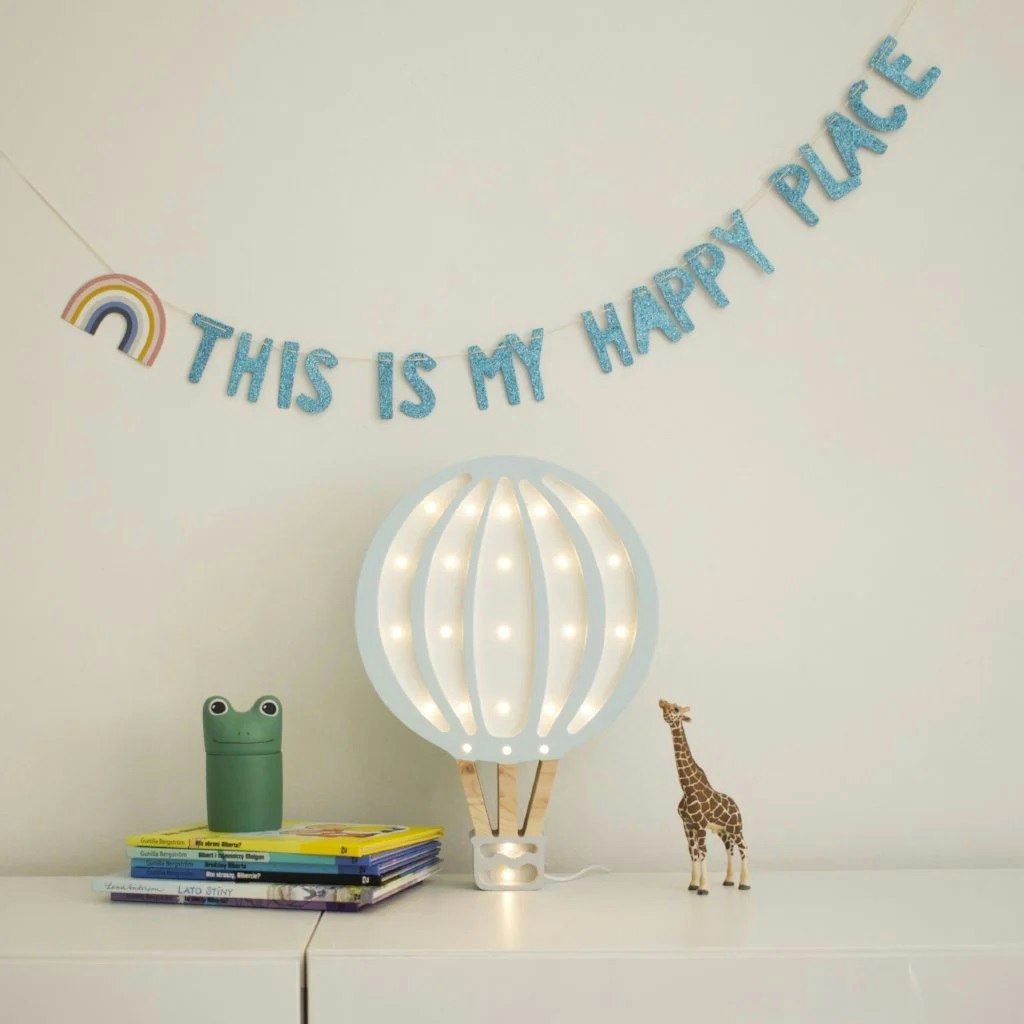 Little Lights, Lampe til børneværelset, Varmluftballon lyseblå