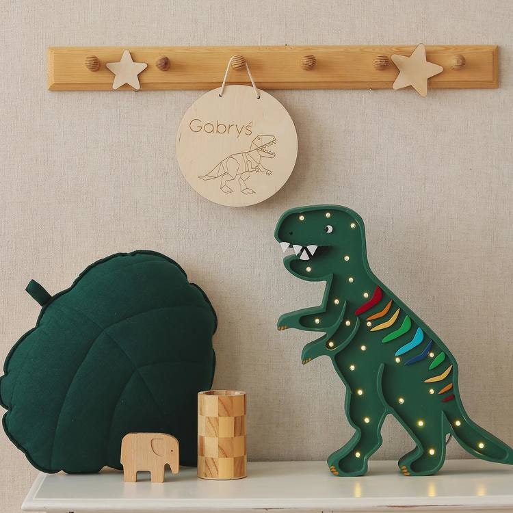 Little Lights, Lampe til børneværelset, Dino Rex grøn