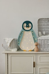 Little Lights, Lampe til børneværelset, Pingvin turkis/hvid