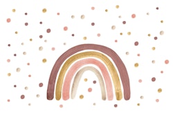 Babylove, wallsticker regnbue med prikker, dusty pink
