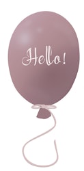 Wallsticker festballon Hello, dusty pink