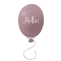 Wallsticker festballon Hello, dusty pink