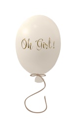 Wallsticker festballon Oh girl, cream