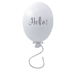 Wallsticker festballon Hello, grey