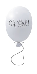 Wallsticker festballon Oh girl, grey