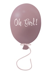 Wallsticker festballon Oh girl, dusty pink