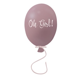 Wallsticker festballon Oh girl, dusty pink