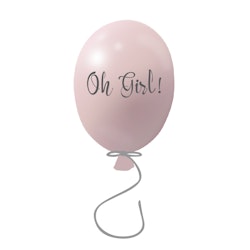 Wallsticker festballon Oh girl, powder rose