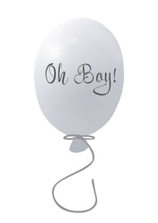 Wallsticker festballon Oh boy, grey