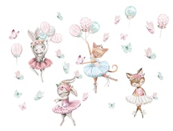Wallstickers Pink ballerinas