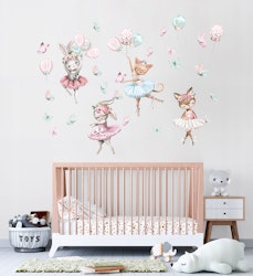 Wallstickers Pink ballerinas