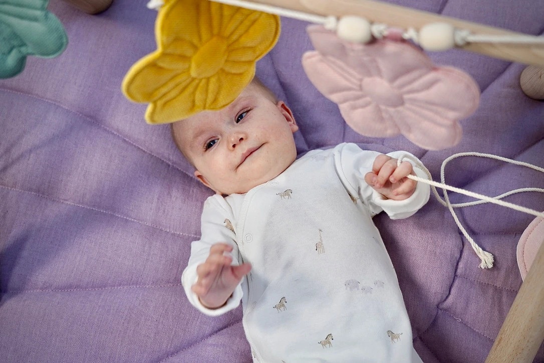 Moi Mili, legemåtte i linned, Bloom Lavender