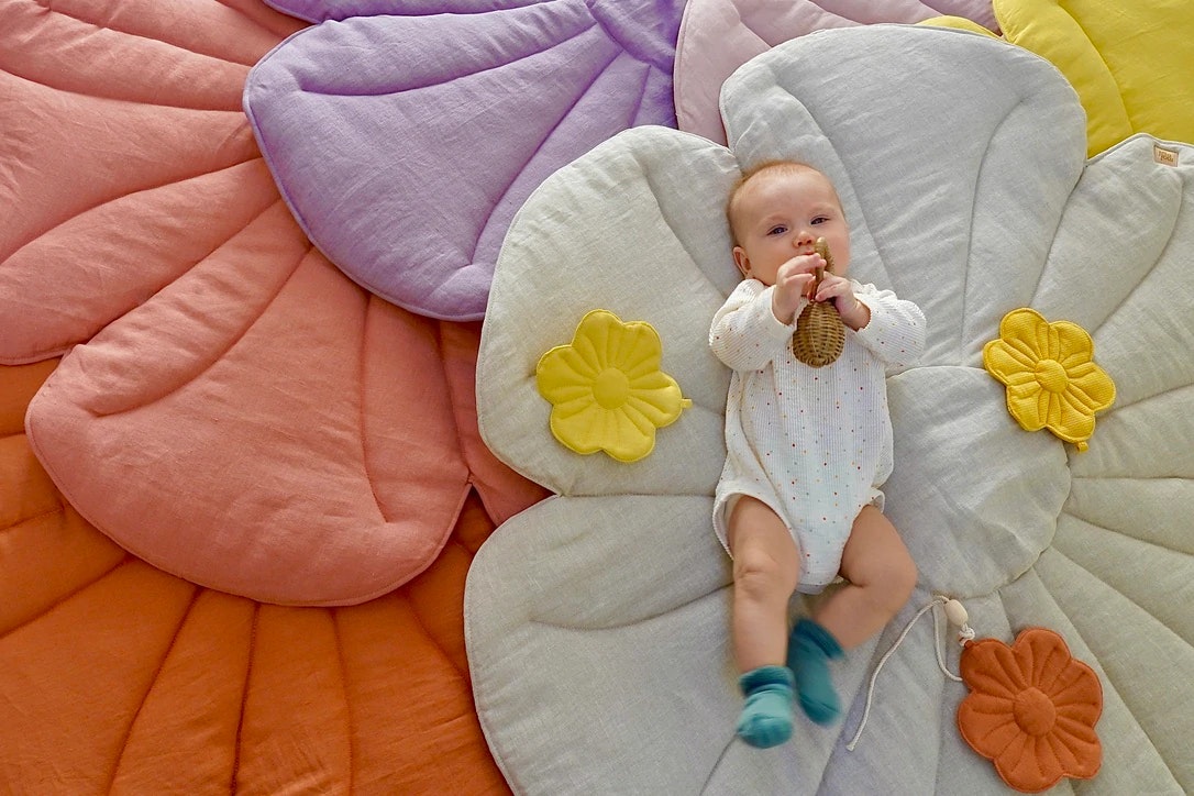 Moi Mili, legemåtte i linned, Bloom Lavender