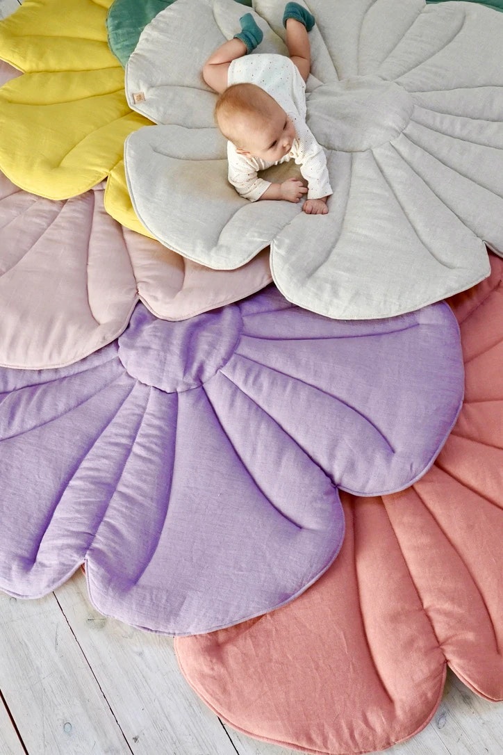 Moi Mili, legemåtte i linned, Bloom Lavender