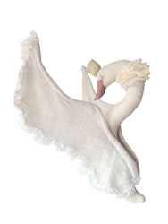 Love me decoration, svane med blonder, beige