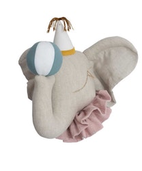Love me decoration, natur cirkuselefant med lyserød krave