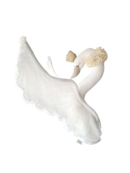 Love me decoration, svane med blonder, hvid