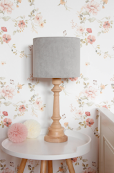 Lamps&Company, bordlampe i fløjl, grå