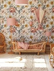 Lamps&Company, bordlampe i linned, lyserød