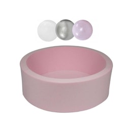 Misioo, lyserød boldbassin med 150 bolde, silver/light pink pearl/white