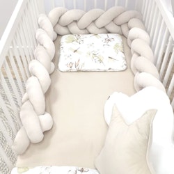 Babylove, flettet sengerand, beige