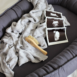 Cotton&Sweets, klassisk babynest i linned, grafit