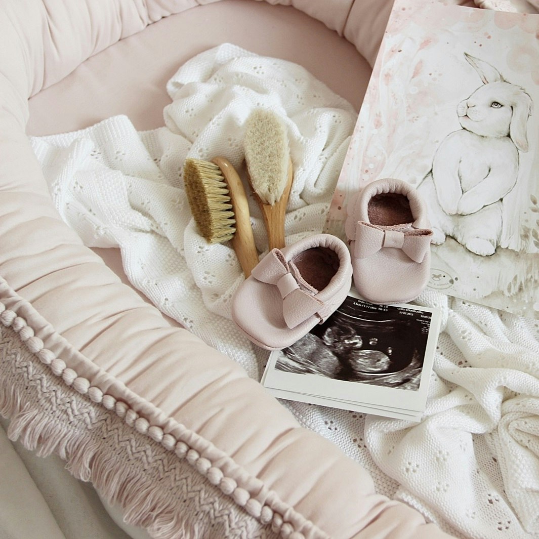 Cotton&Sweets, babynest i bomull, lyserød boho