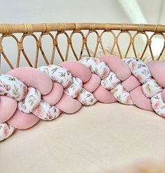 Flettet sengerand, Dusty Pink Boho Flowers