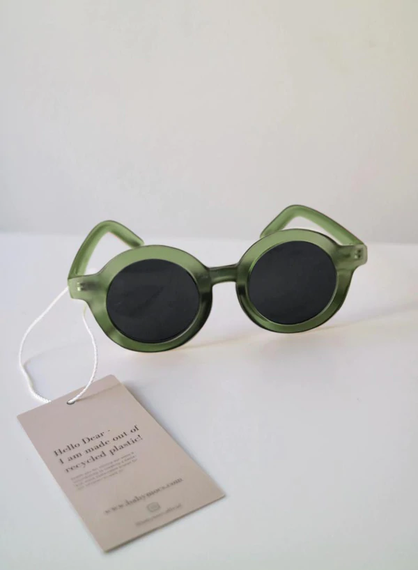 BabyMocs, solbriller til børn, Signature Round Green