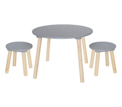 JaBaDaBaDo, møbelsæt bord med to skamler, grå