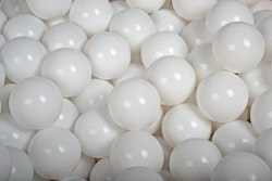 Meow, hvidt boldbassin i fløjl med 200 hvide bolde