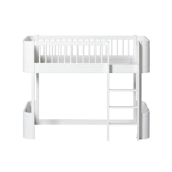 Oliver Furniture, halvhøj seng Mini+, hvid