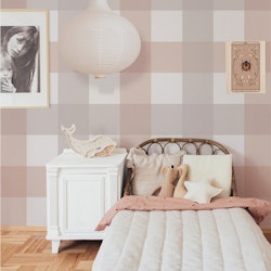 Dekornik, tapet Retro Check Beige Pink Big